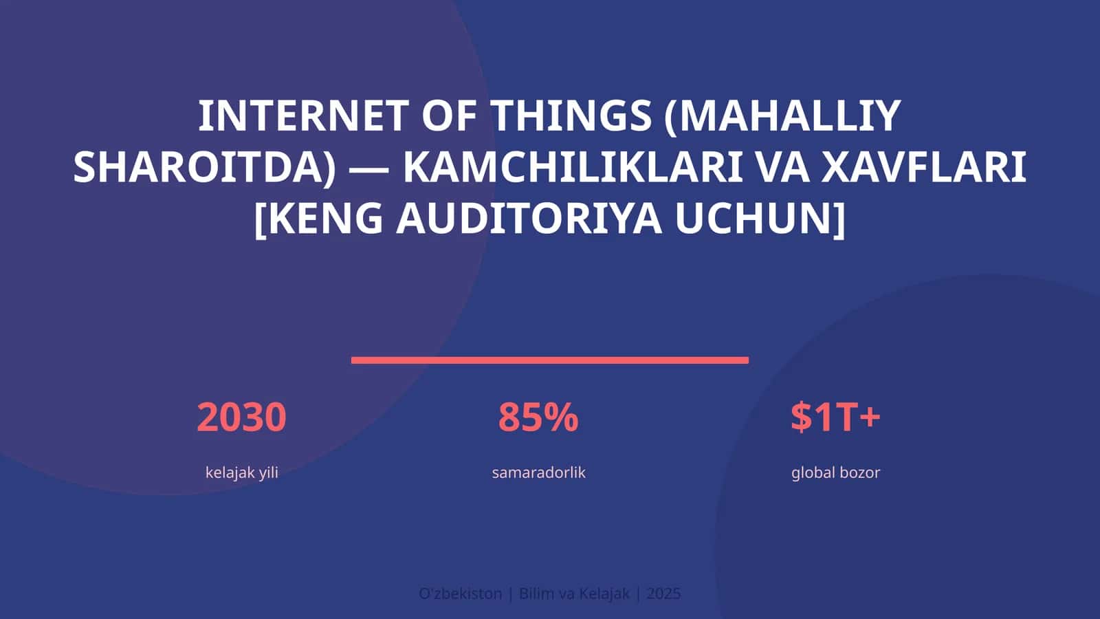 INTERNET OF THINGS (MAHALLIY SHAROITDA) — KAMCHILIKLARI VA XAVFLARI [KENG AUDITORIYA UCHUN]