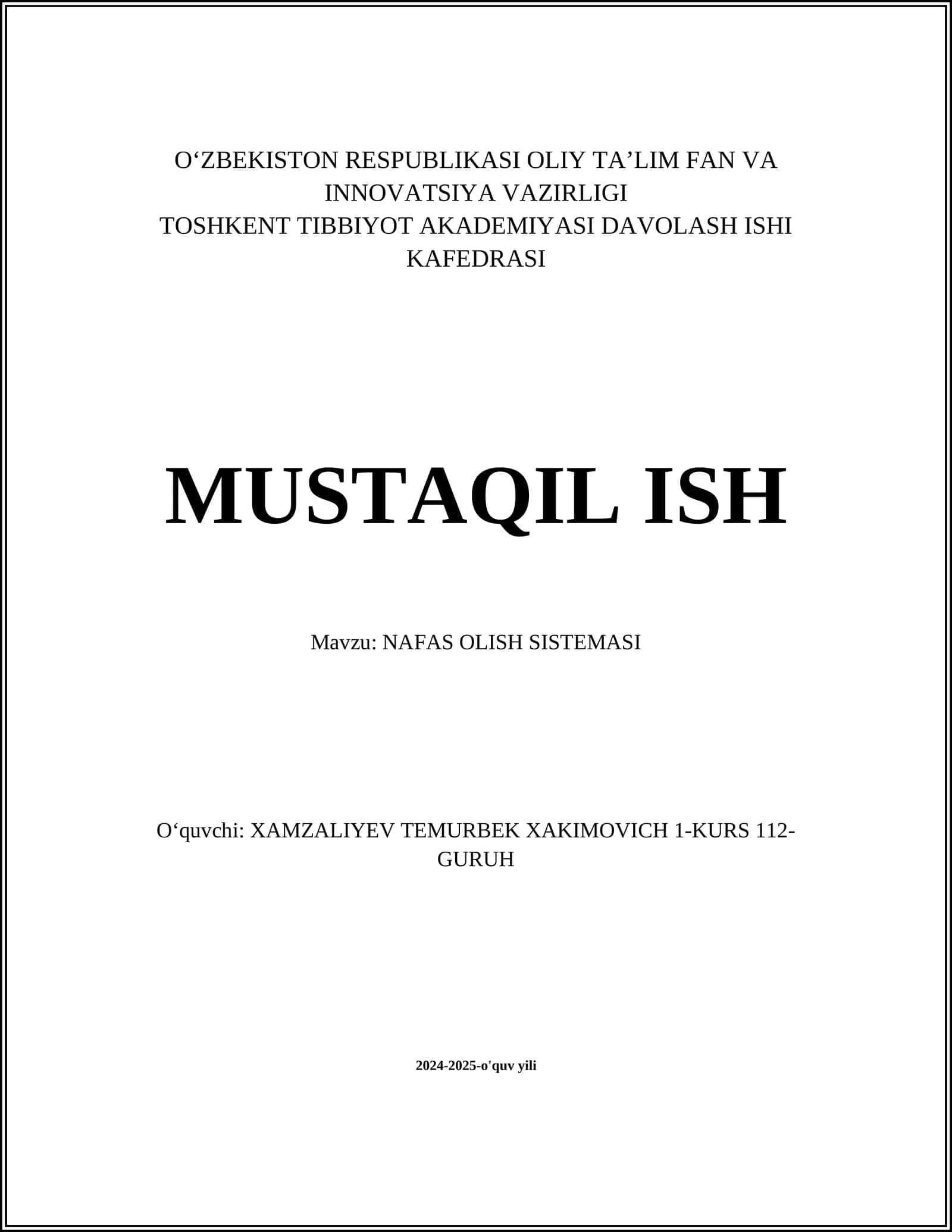 NAFAS OLISH SISTEMASI