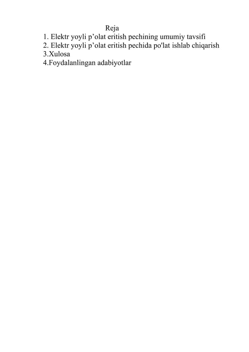 elektr yoyli polat eritish pechi