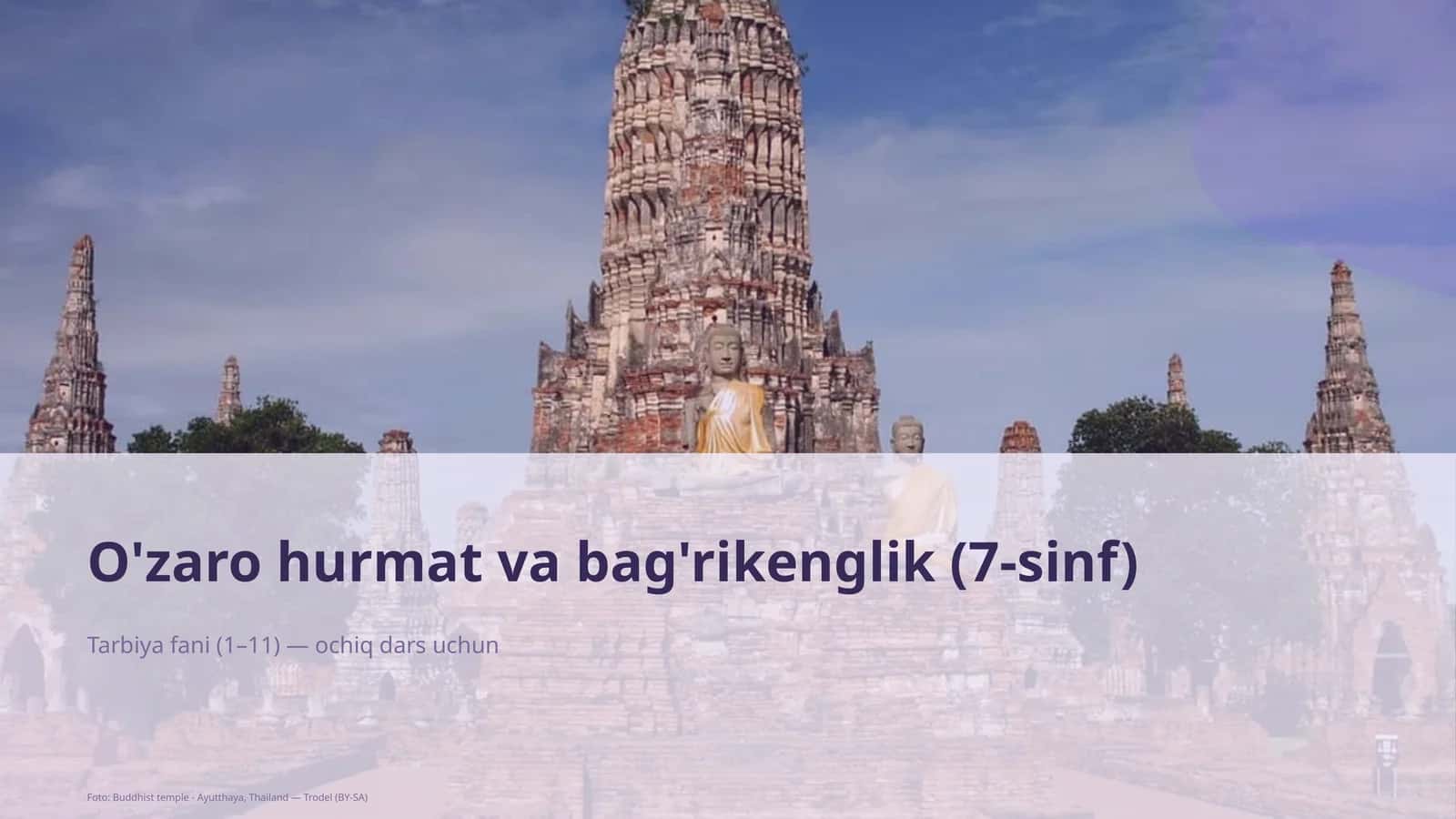 O'zaro hurmat va bag'rikenglik (7-sinf)