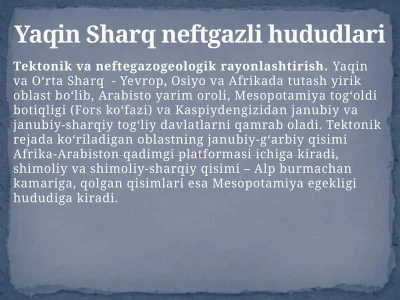 Tektonik va neftegazogeologik rayonlashtirish