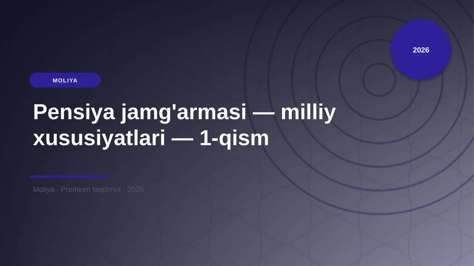 Pensiya jamg'armasi — milliy xususiyatlari — 1-qism