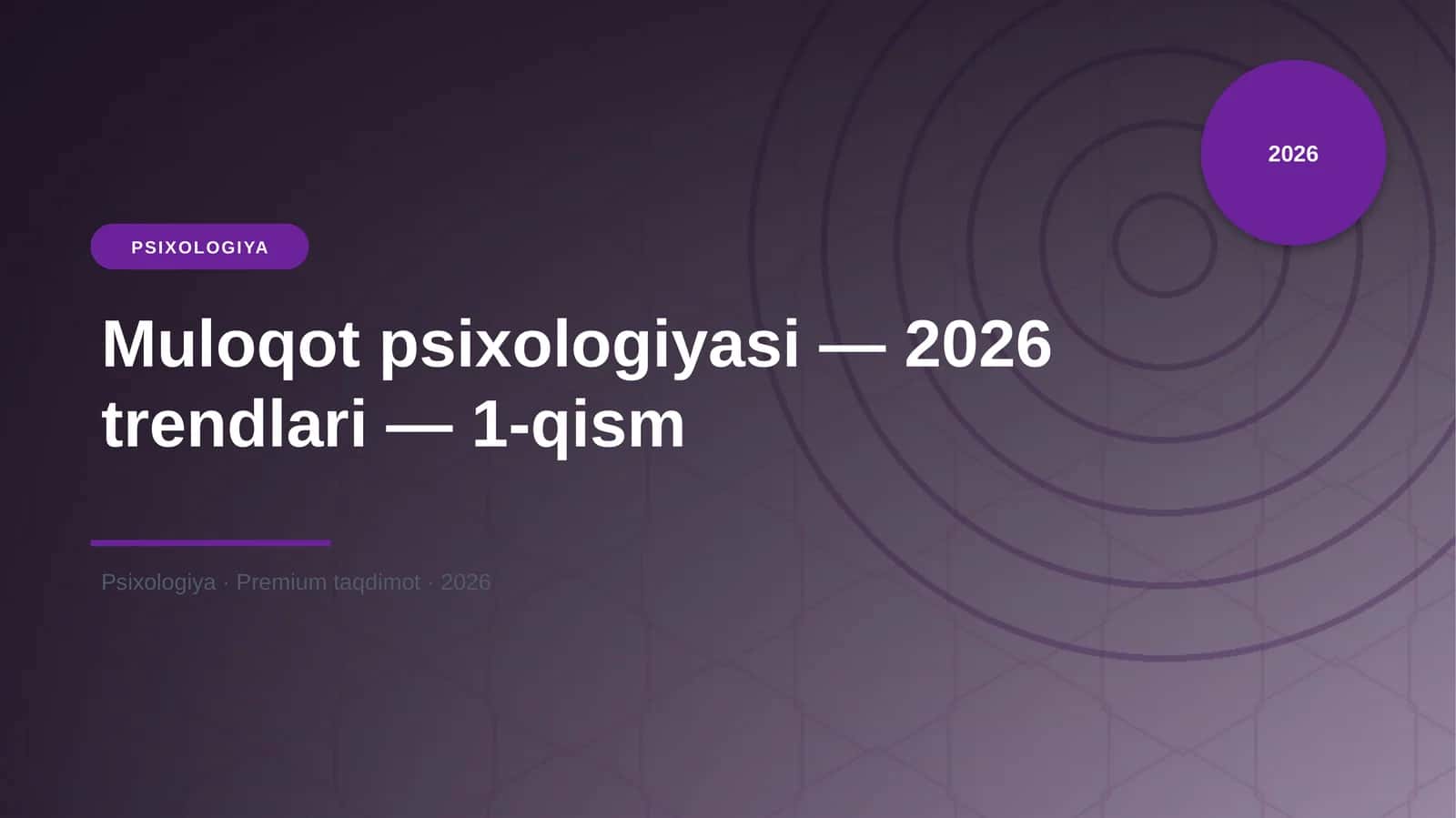 Muloqot psixologiyasi — 2026 trendlari — 1-qism