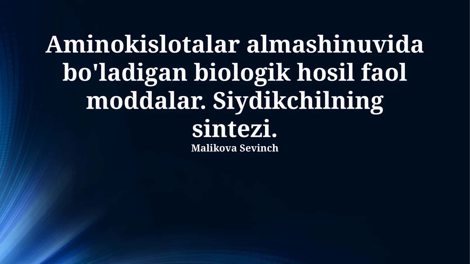 Aminokislotalar almashinuvida