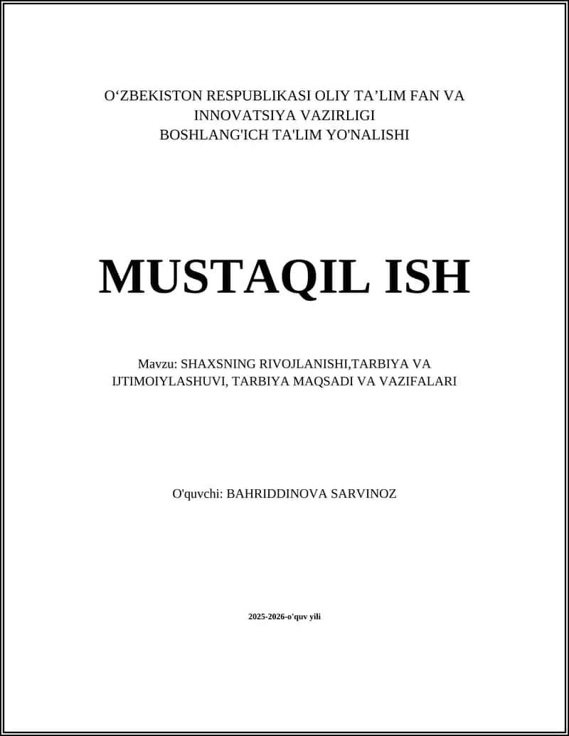 MUSTAQIL ISH