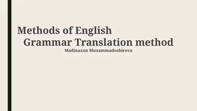 Methods of English