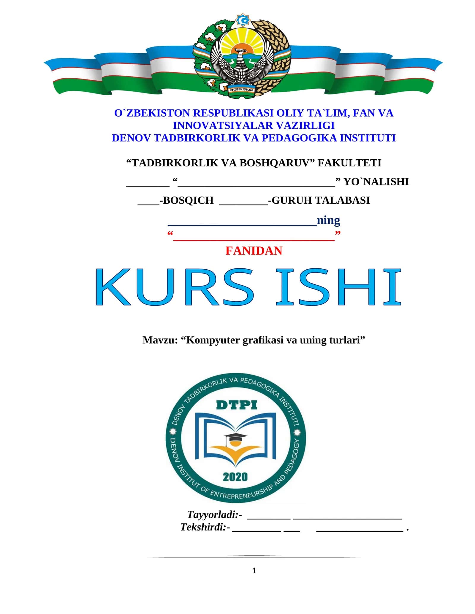 Kompyuter grafikasi va uning turlari