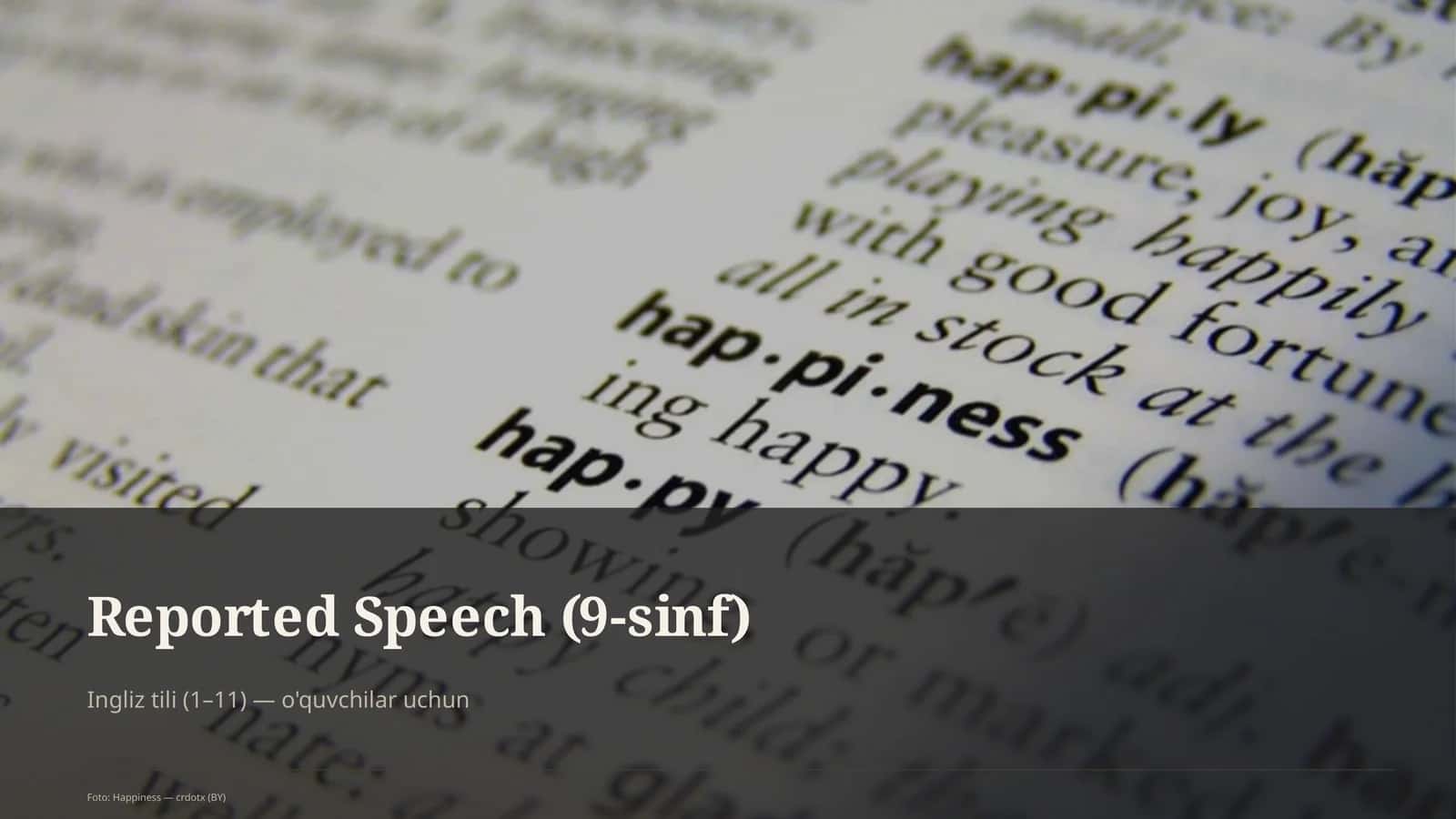 Reported Speech (9-sinf)