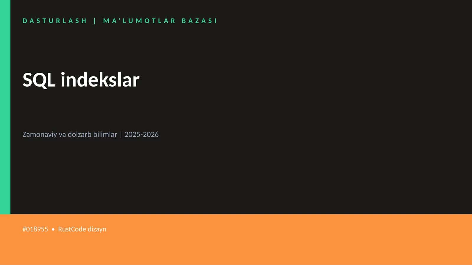 SQL indekslar
