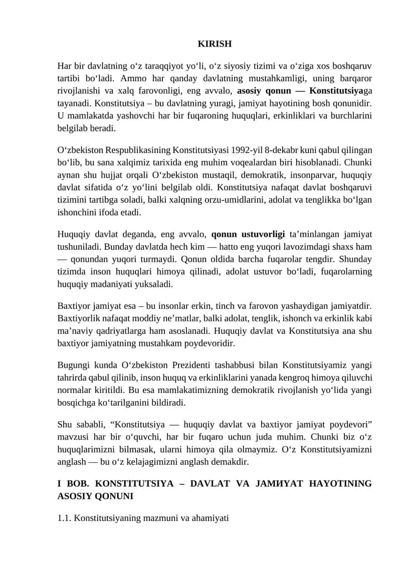 O‘zbekiston Konstitutsiyasi