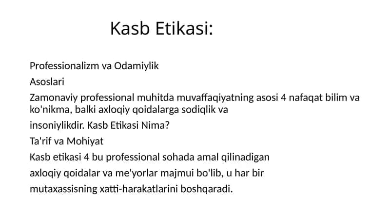 Kasb Etikasi