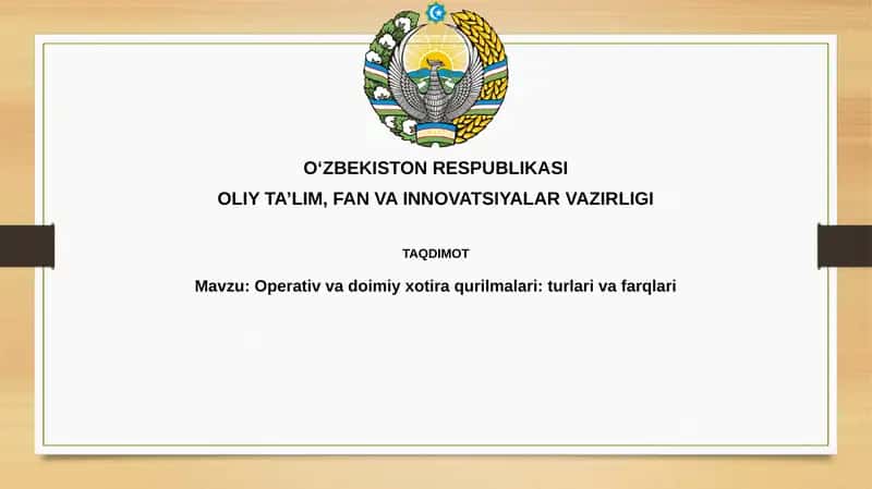 Operativ va Doimiy Xotira