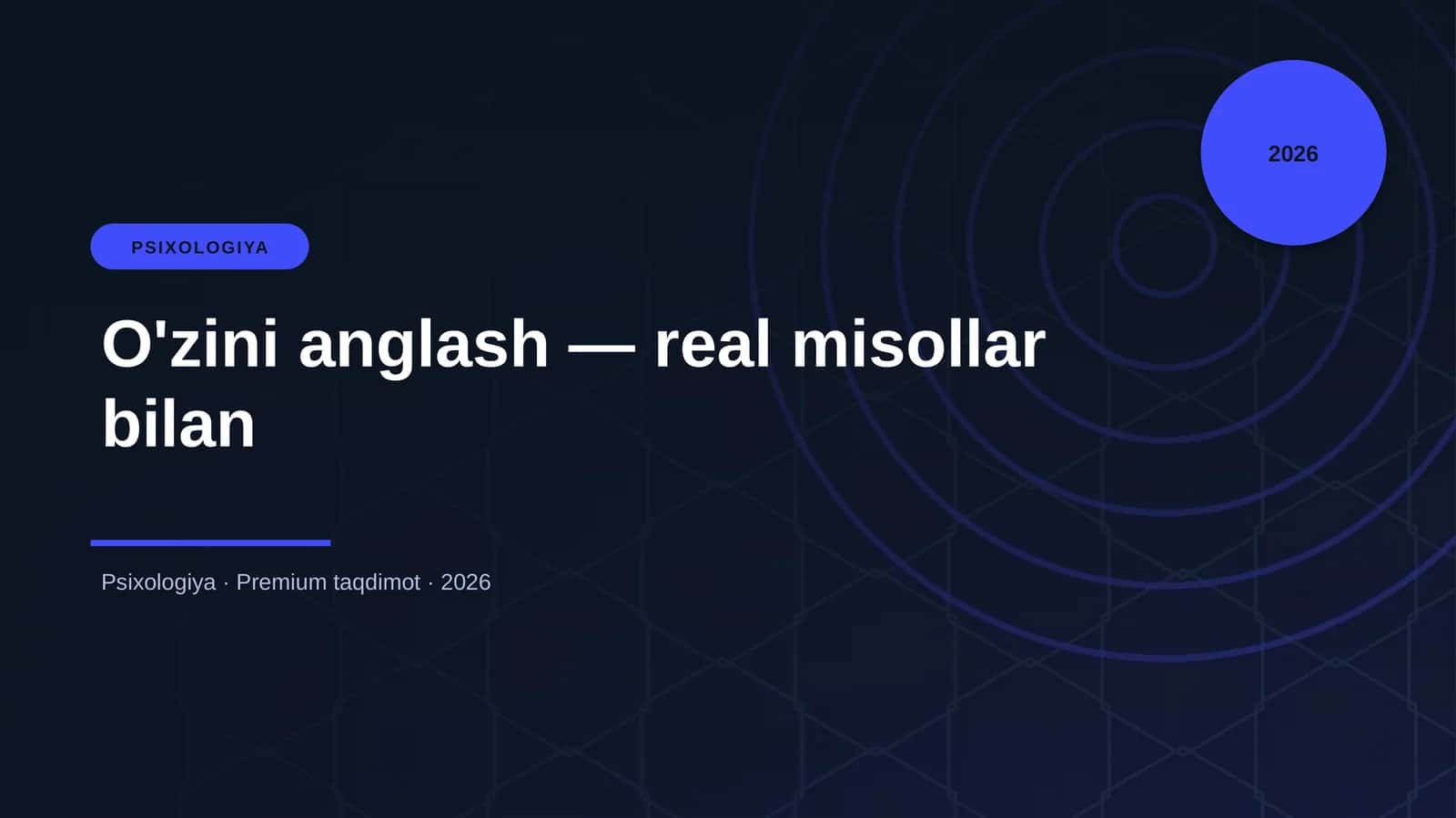 O'zini anglash — real misollar bilan