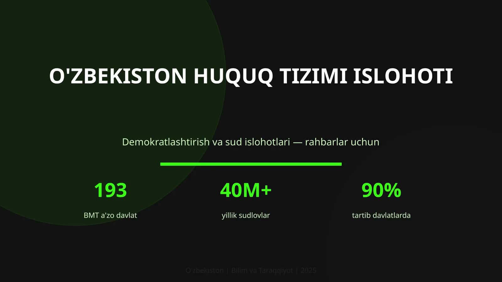 O'ZBEKISTON HUQUQ TIZIMI ISLOHOTI