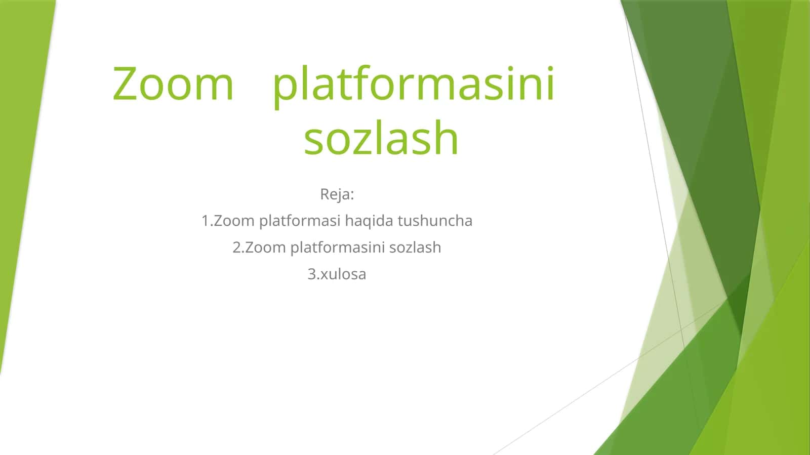 Zoom platformasini sozlash