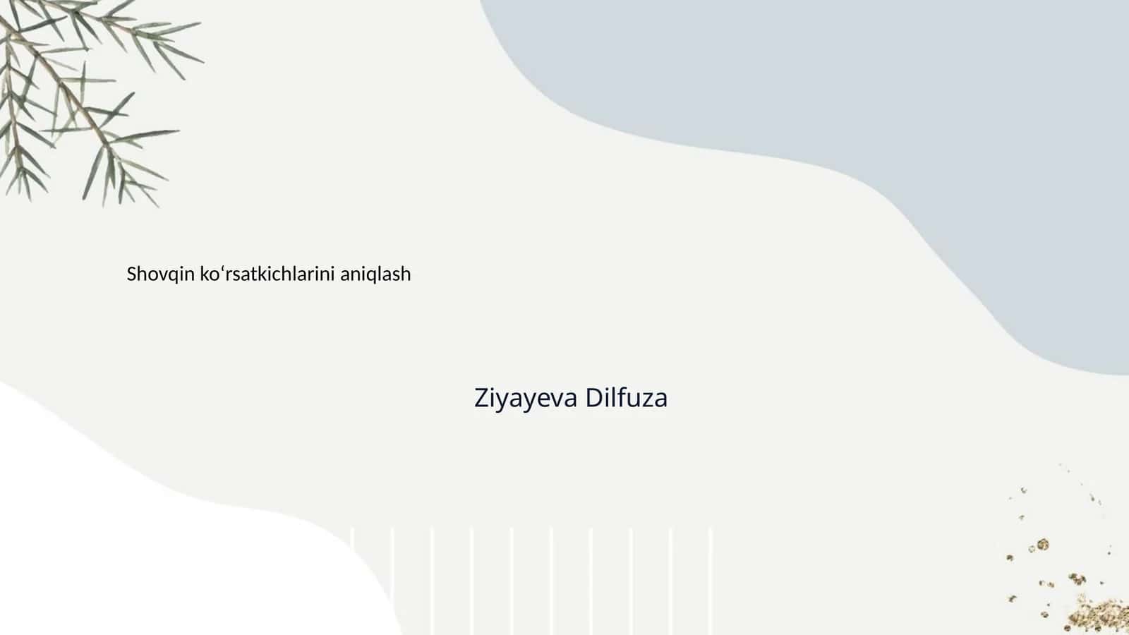 Shovqin ko‘rsatkichlarini aniqlash