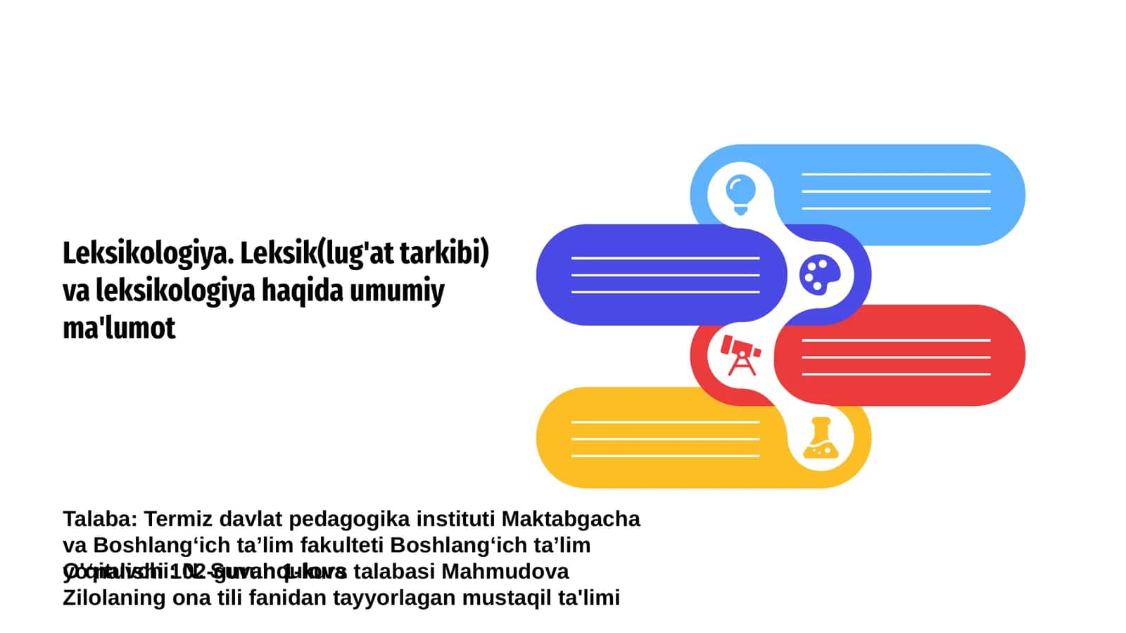 Leksikologiya. Leksik(lug'at tarkibi) va leksikologiya haqida umumiy ma'lumot
