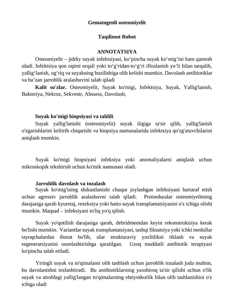 Gematogenli osteomiyelit
