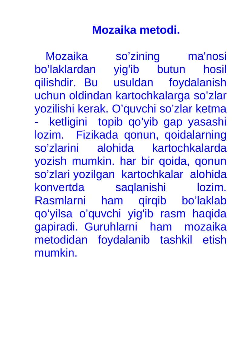 Mozaika metodi