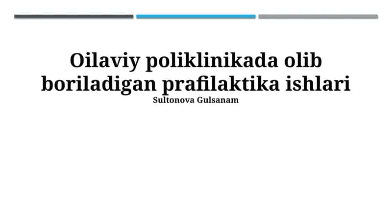 Profilaktika ishlarining maqsad va vazifalari