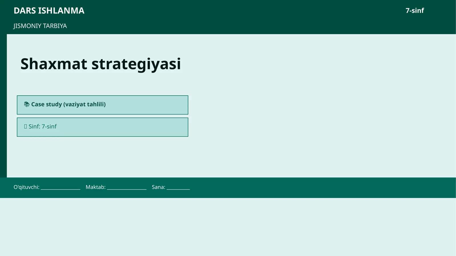 DARS ISHLANMA