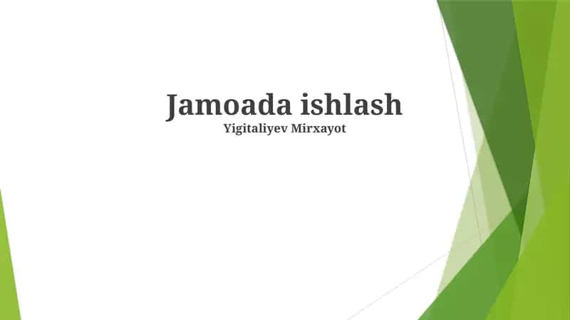 Jamoada ishlash