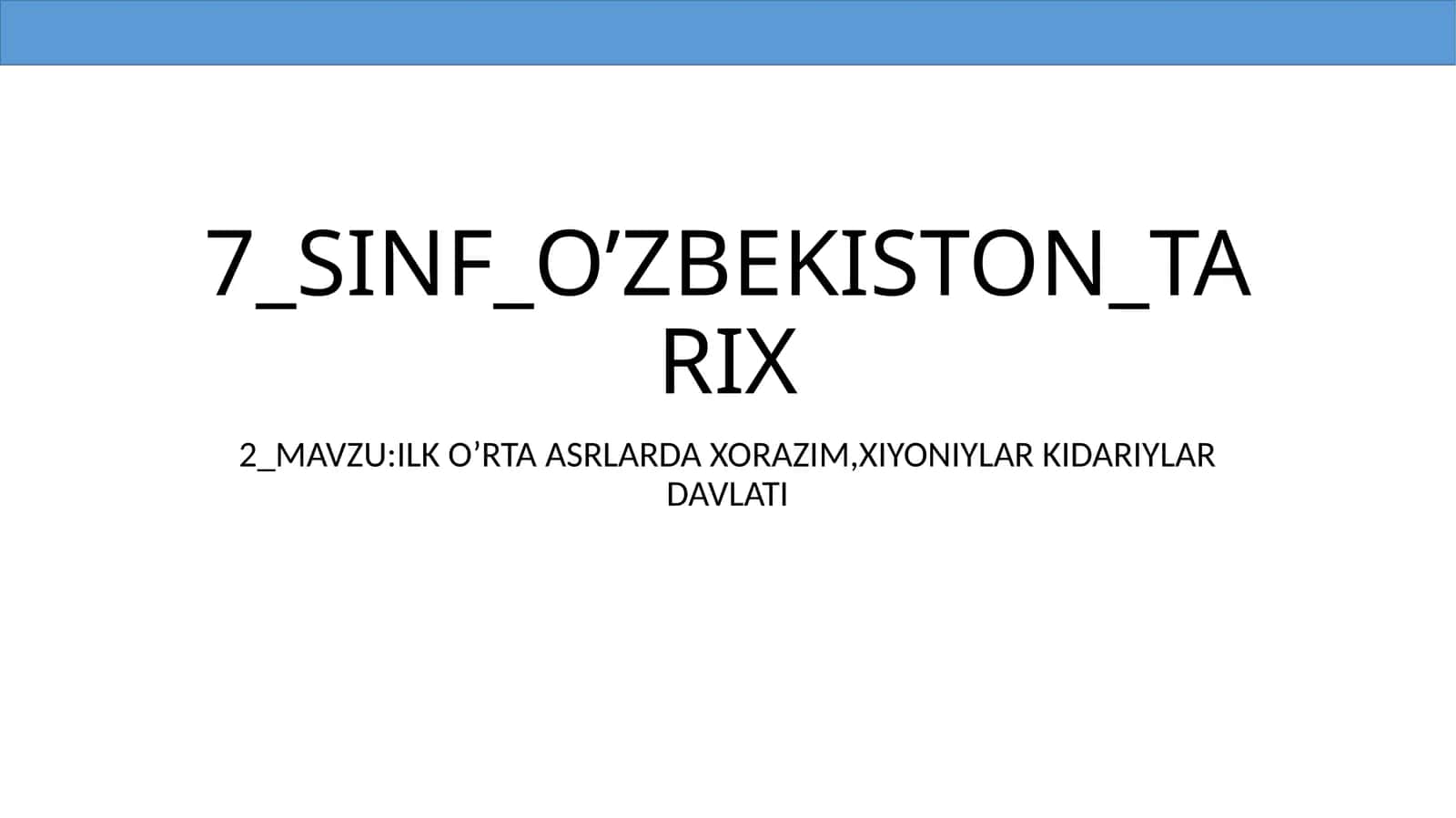 O’zbekiston tarix