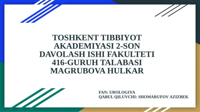 O'tkir va surunkali buyrak etishmovchiligi