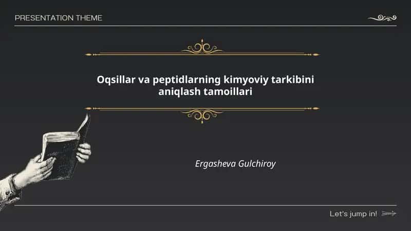 Oqsillar va peptidlarning kimyoviy tarkibini aniqlash tamoillari