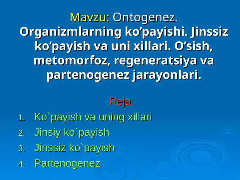 Ontogenez