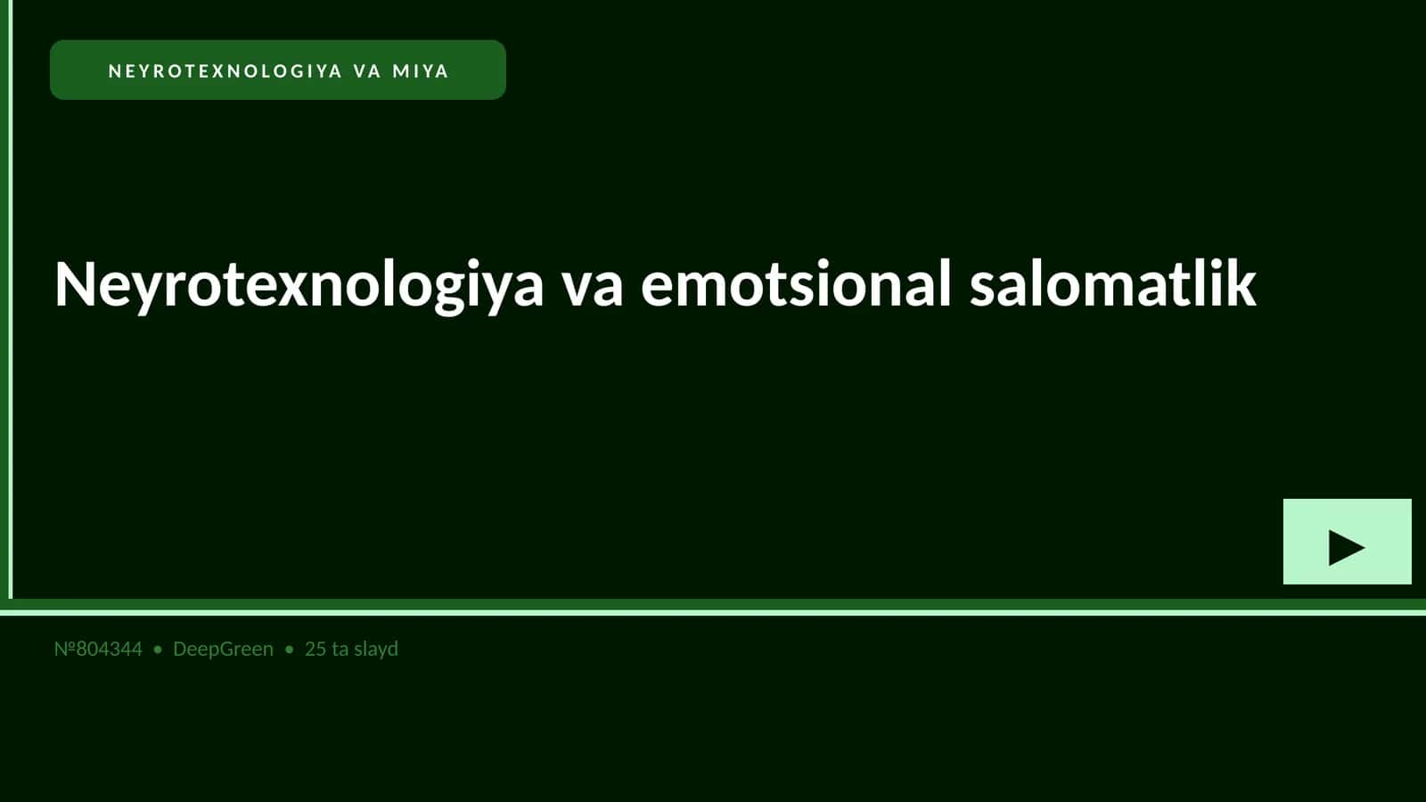 NEYROTEXNOLOGIYA VA MIYA