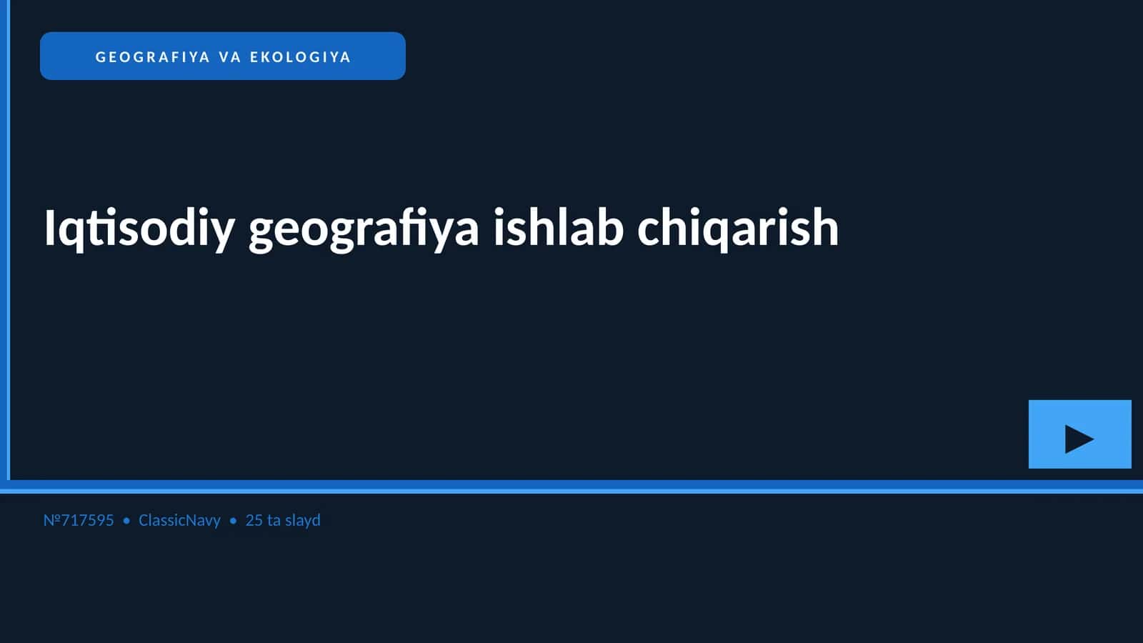Iqtisodiy geografiya ishlab chiqarish