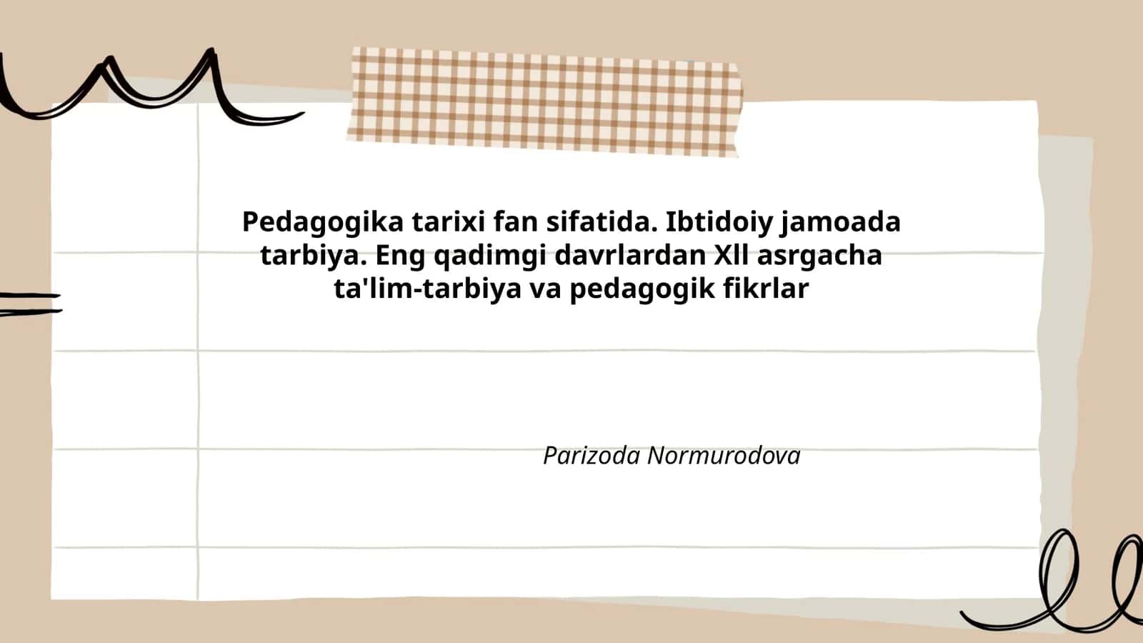 Pedagogika tarixi fan sifatida