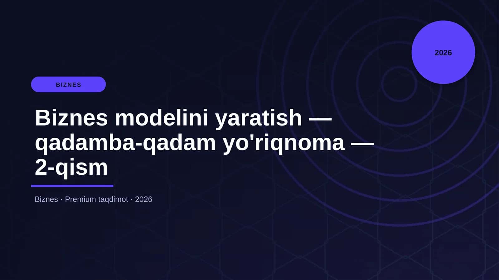 Biznes modelini yaratish — qadamba-qadam yo'riqnoma