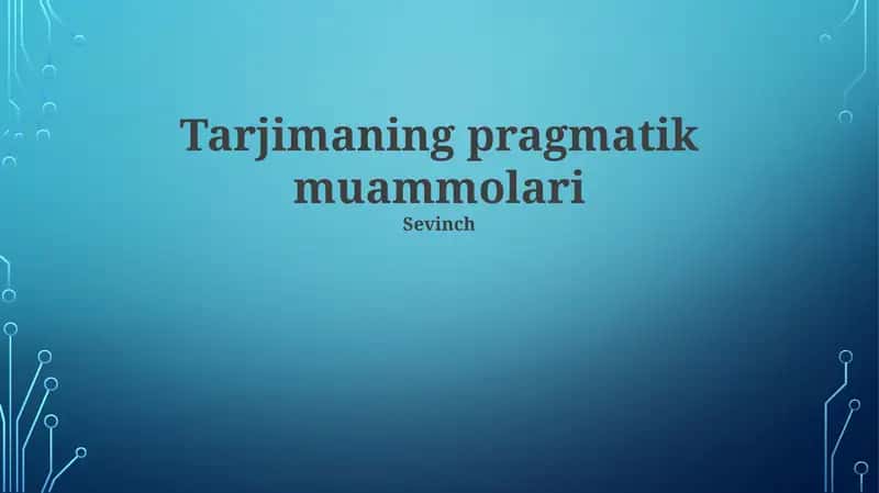 Tarjimaning pragmatik muammolari