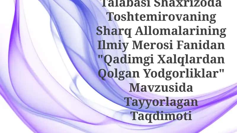 Qadimgi Xalqlardan Qolgan Yodgorliklar