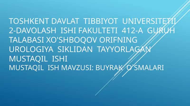 Buyrak saratonining tavsiflanishi