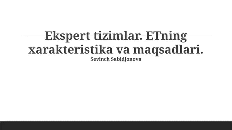 Ekspert tizimlari