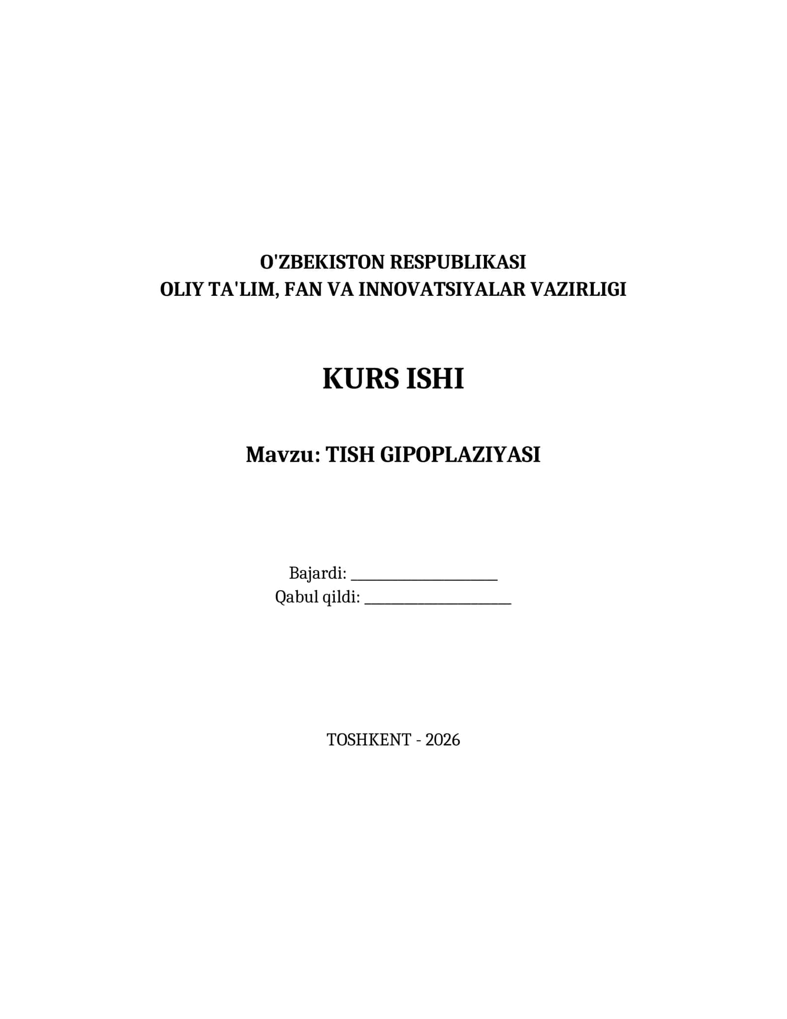 TISH GIPOPLAZIYASI