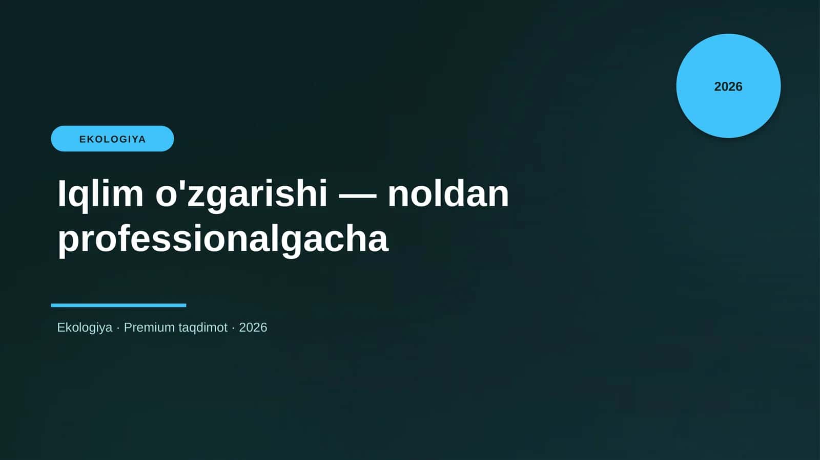 Iqlim o'zgarishi — noldan professionalgacha