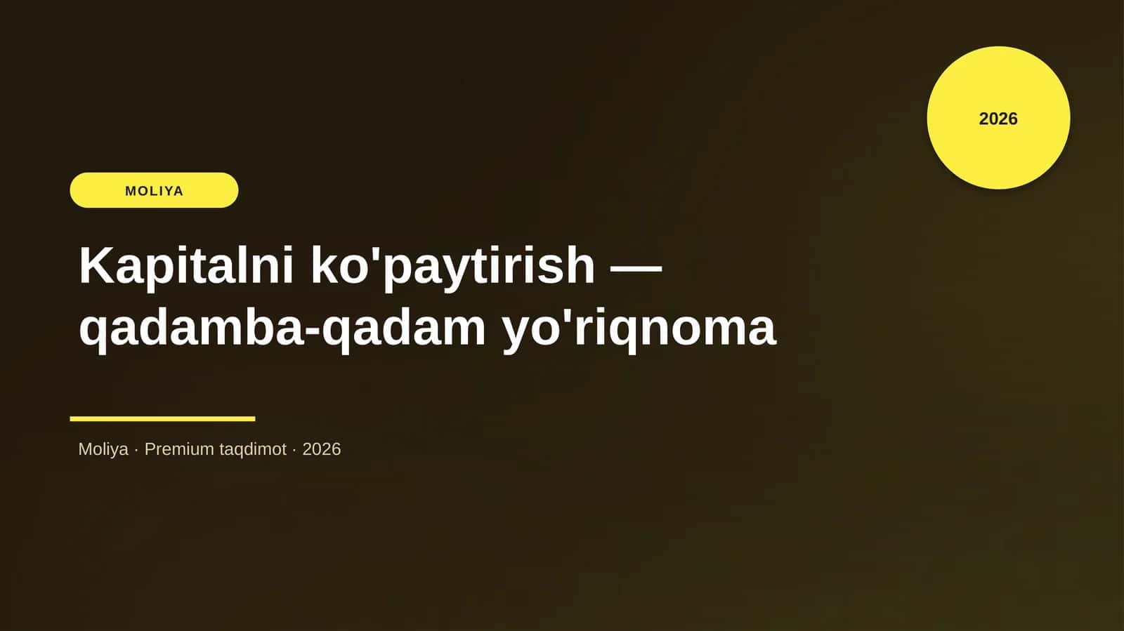 Kapitalni ko'paytirish — qadamba-qadam yo'riqnoma