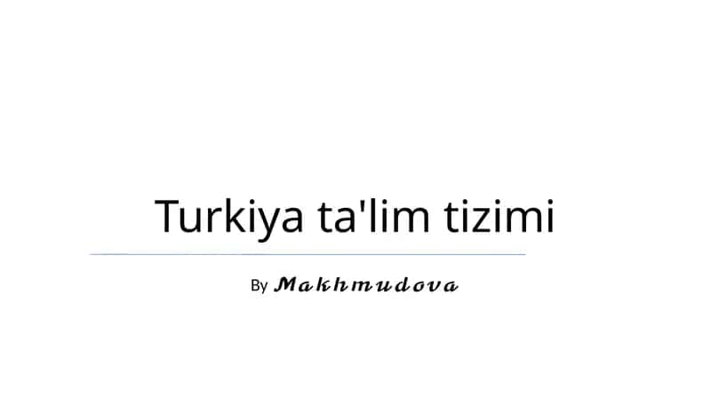 Turkiya ta'lim tizimi