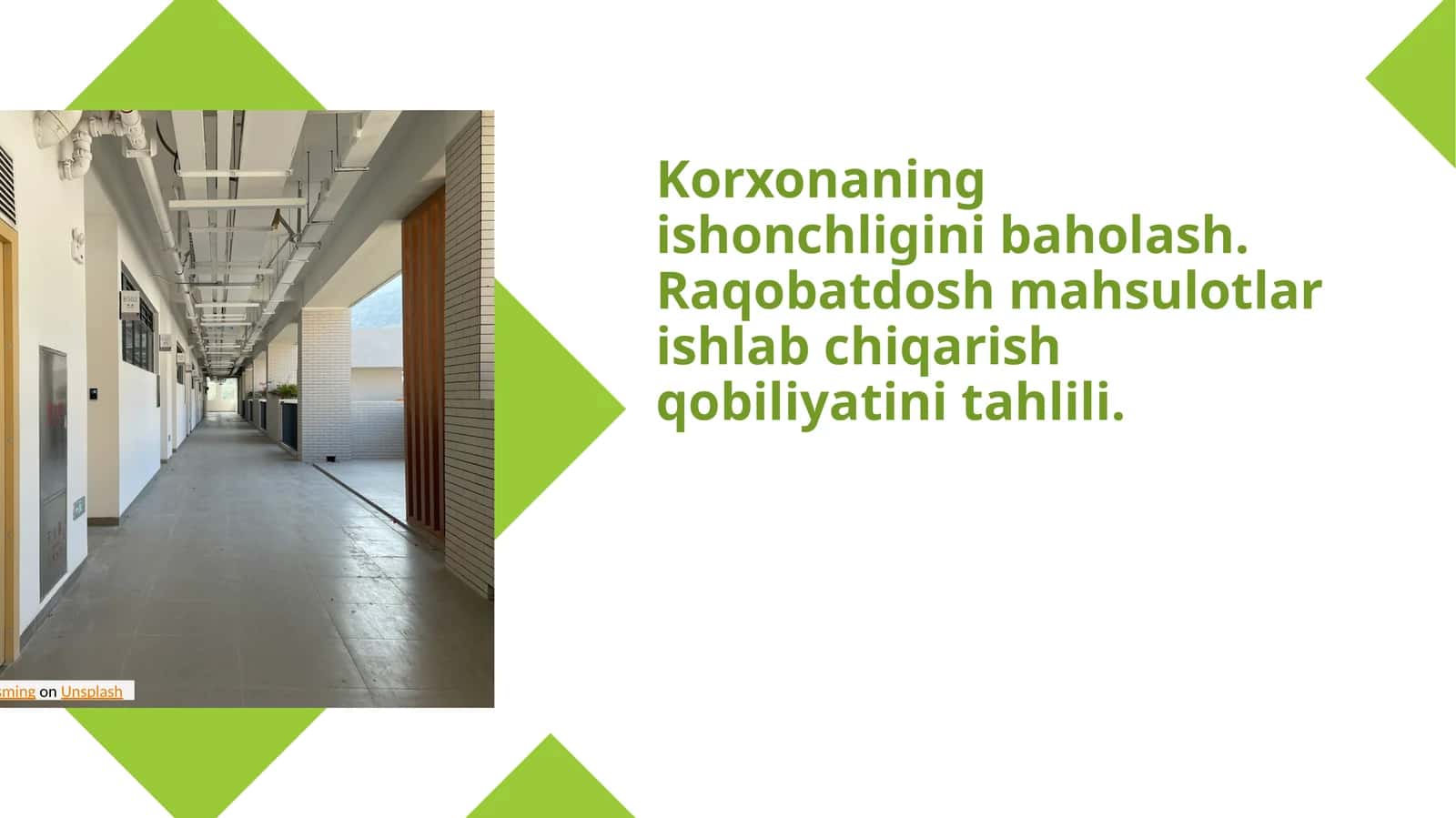 Korxonaning ishonchligini baholash