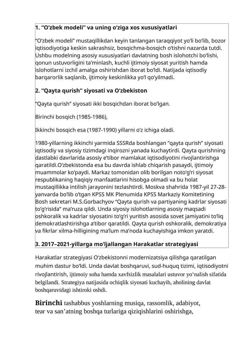 O‘zbek modeli