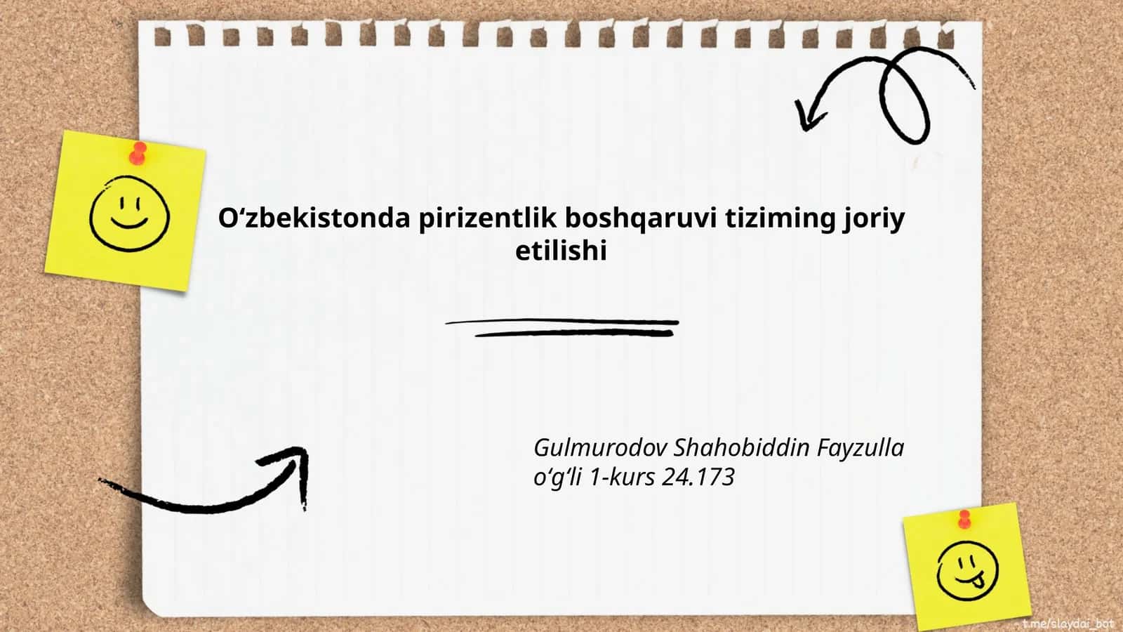 Oʻzbekistonda pirizentlik boshqaruvi tiziming joriy etilishi