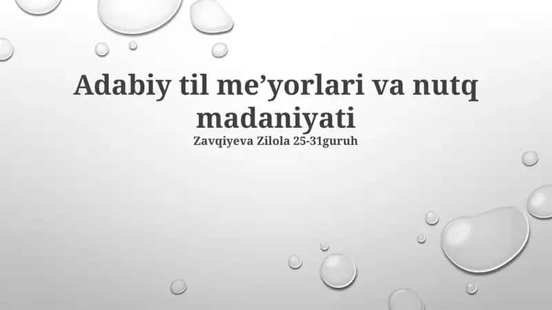 Adabiy til meʼyorlari va nutq madaniyati