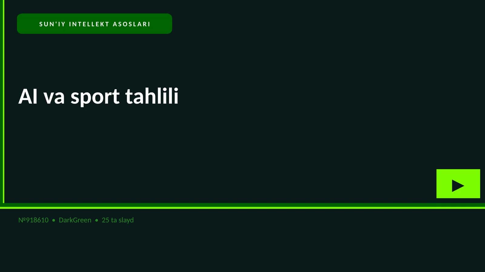 AI va sport tahlili