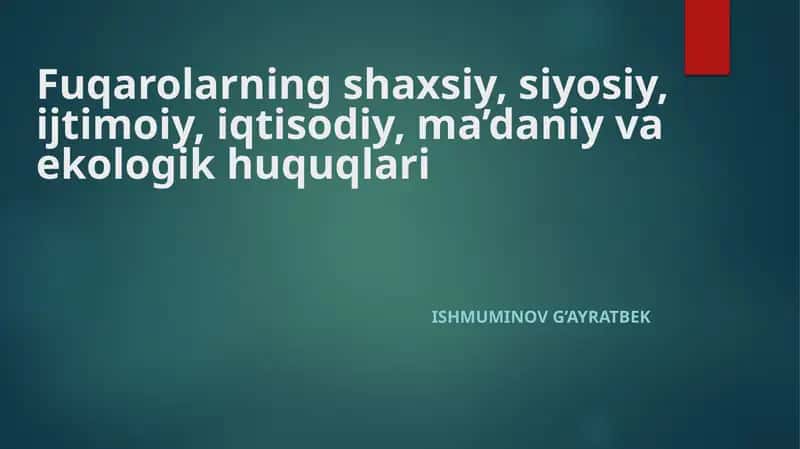 Fuqarolarning huquqlari