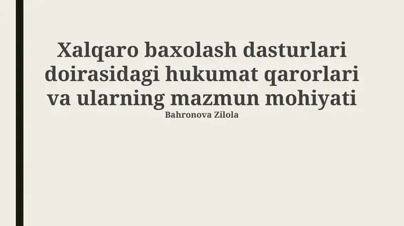 Xalqaro baholash dasturlari
