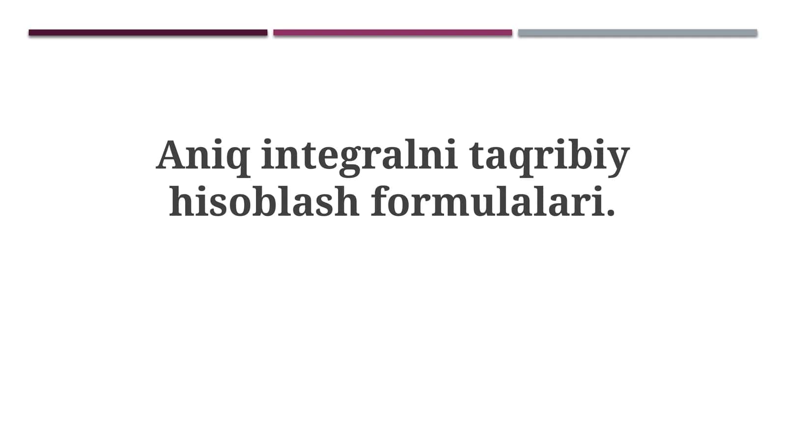 Trapesiya va Simpson formulalari
